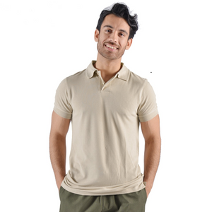 The Phil Urban Polo shirt is perfect for casual and comfort; a slim cut made with mid-weight pique bamboo fabric it has double stitched side vents and a 3 button placket. Fabrication: 70% Rayon From Bamboo 30% Cotton Pique ECO-ESSENTIALS Coplour Oatmeal