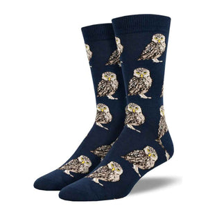 Burrowing Owls Socks Navy Blue