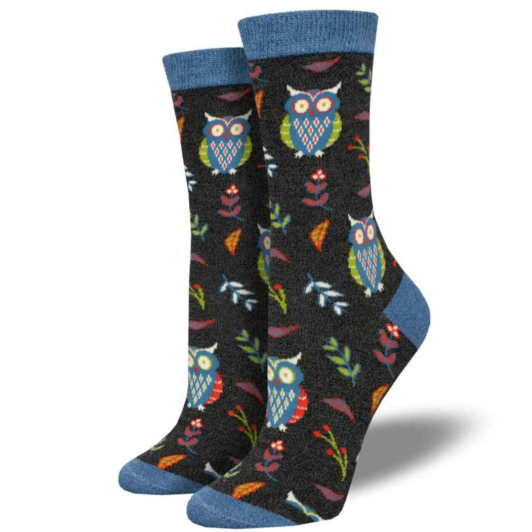Cute Hoot Socks- Charcoal Grey