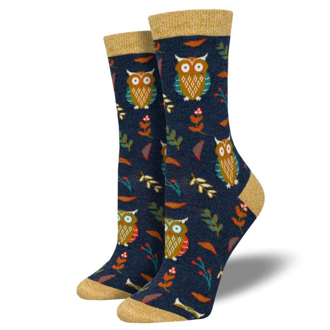 Cute Hoot Socks- Navy Blue