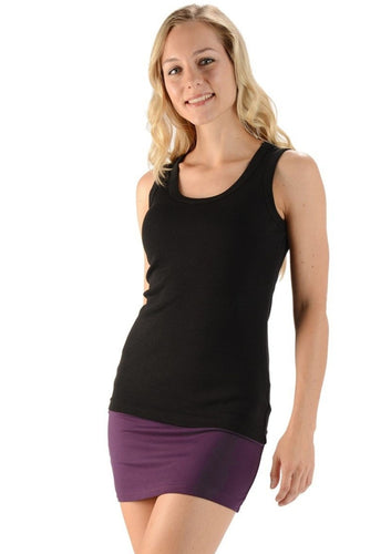 The Reba Ribbed Tank Top Is soft and fitted with double stitched arm and neck holes. Great for layering or wearing on its own, you will want one in every colour. Proudly made in Canada Fabrication: 70% Rayon from Bamboo 30% Cotton ECO-ESSENTIALS-Black $35.00