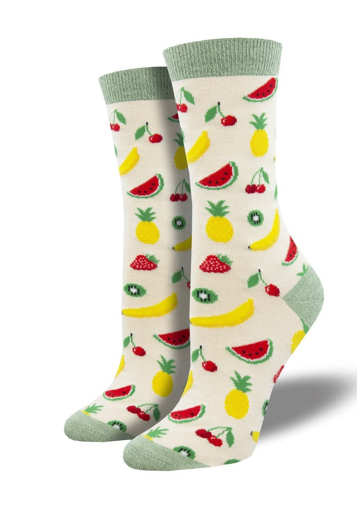 Soft, Breathable, Moisture Wicking, Antibacterial, Hypoallergenic, Amazing Socks! One Size Fits Most (Women's 5-11) Fabrication: 66% Rayon from Bamboo, 32% Nylon, 2% Spandex SockSmith ivory white $20.00