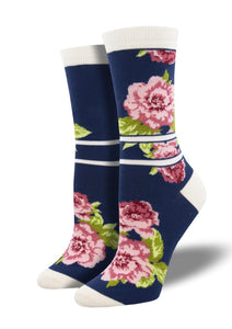 Soft, Breathable, Moisture Wicking, Antibacterial, Hypoallergenic, Amazing Socks! One Size Fits Most (Women's 5-11) Fabrication: 66% Rayon from Bamboo, 32% Nylon, 2% Spandex SockSmith navy Blue $20.00