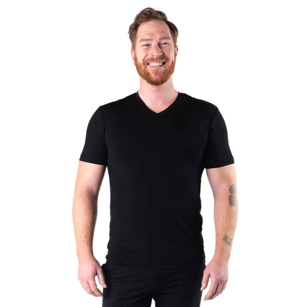 Huron V-Neck Tee- Black