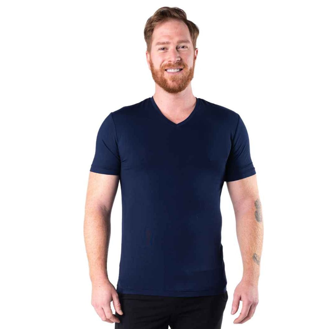 Huron V-Neck Tee- Ink Blue