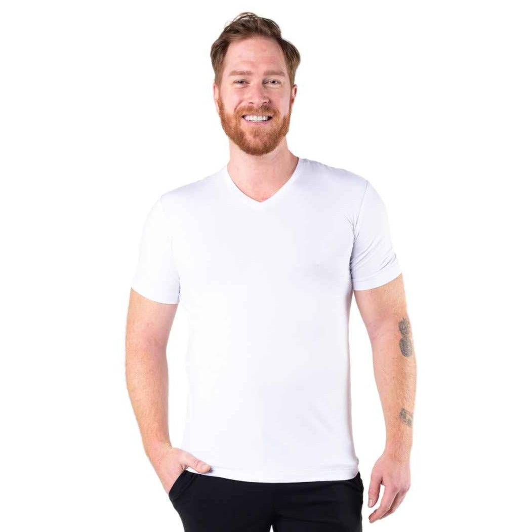 Huron V-Neck Tee- White
