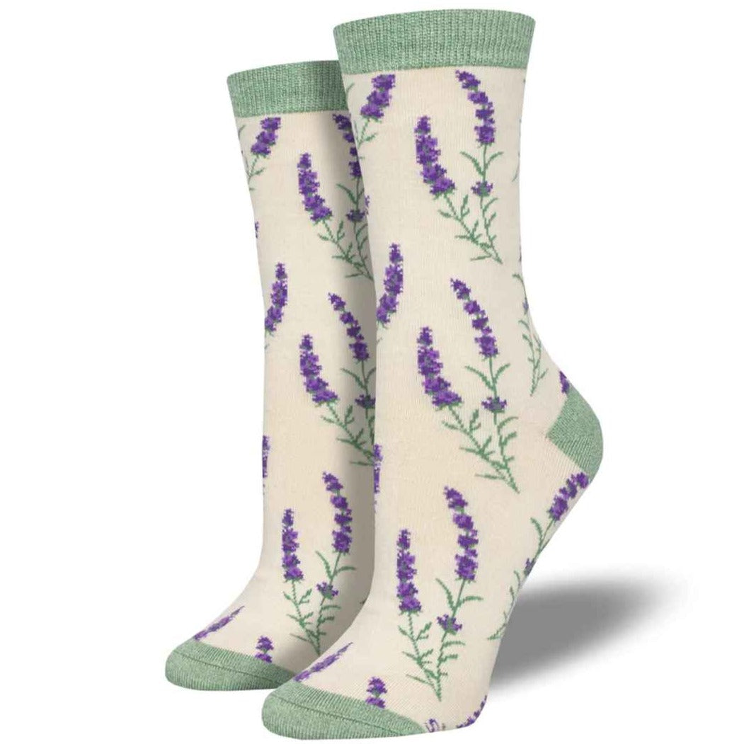 Lovely Lavender Socks- Ivory White