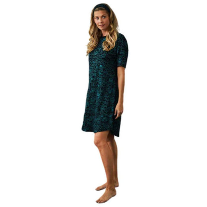 Monica Oversized Tee Nightie- Sketch Flower Black