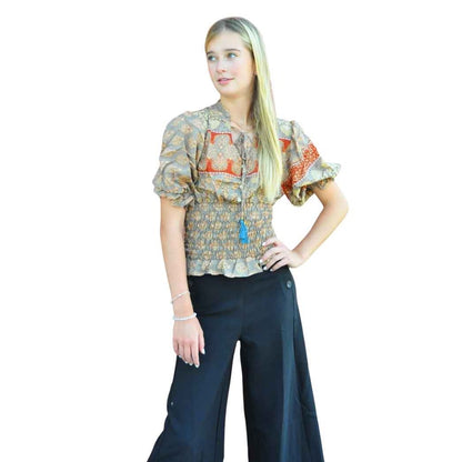 Nostalgic corset Top- Upcycled Saris