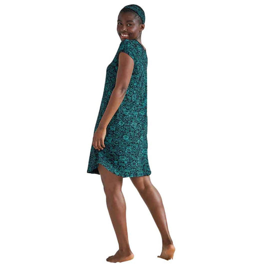 Silvia Short Sleeve Nightie- Sketch Flower Black