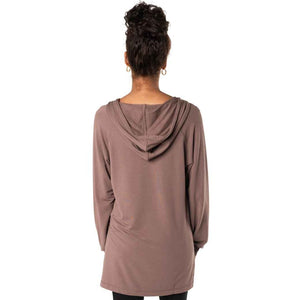 Tracy Hoodie Tunic- Latte Brown-Sustainable Green Living Womens