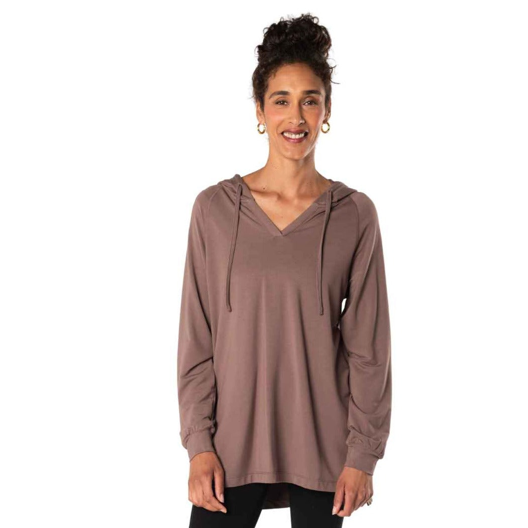 Tracy Hoodie Tunic- Latte Brown